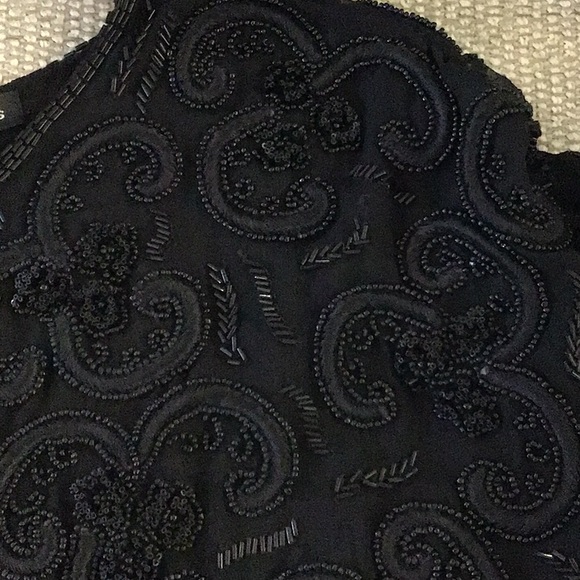 Theomiles vintage beaded, back zip, bodysuit, black, size 4 - Picture 6 of 11